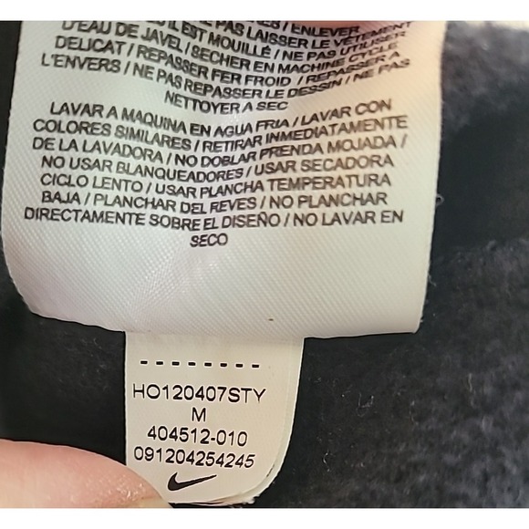 Nike Swoosh Sportswear Full Zip Hoodie Men's Medium Black Fleece Sweatshirt - Picture 11 of 12